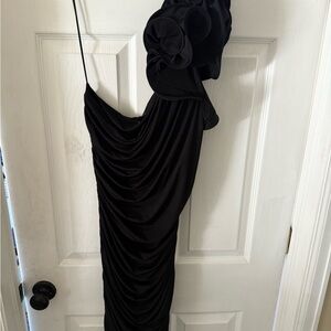 Express Black One-Shoulder Dress with Ruffle Detail